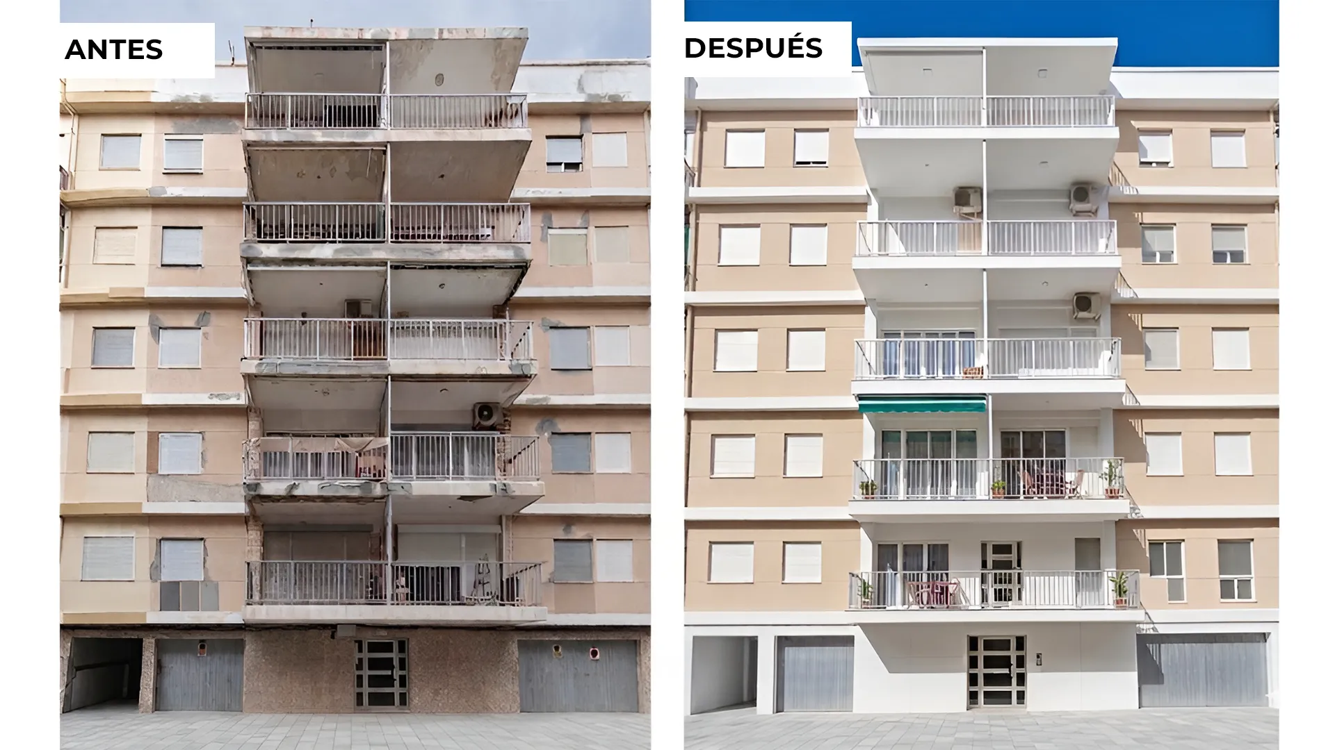 Rehabilitación de fachada en edificio